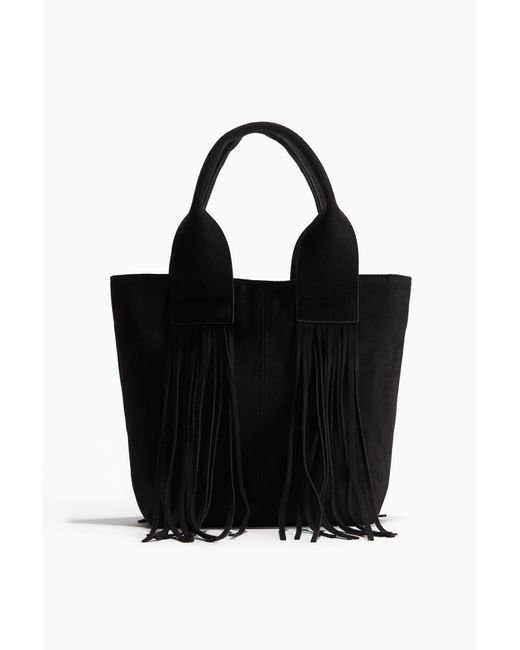 H&M Black Shopper mit Fransen
