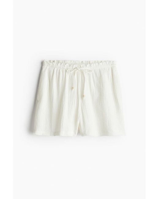 H&M White Musselin-Shorts