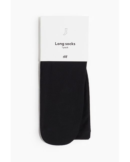 H&M Black Lange Socken aus Mesh