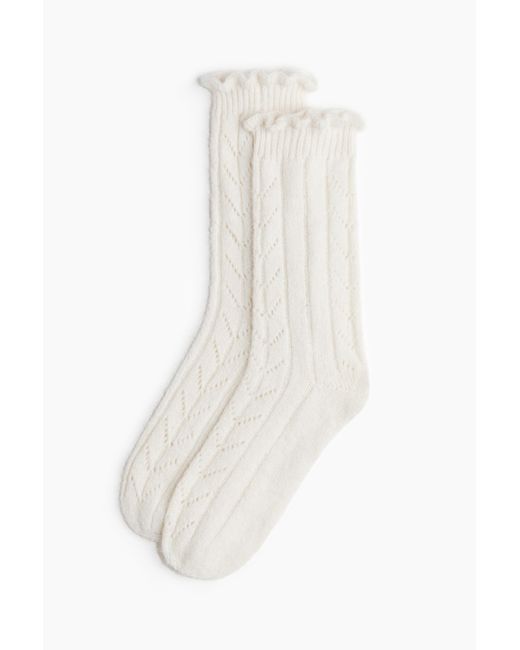 H&M Ajourgebreide Sokken in het White