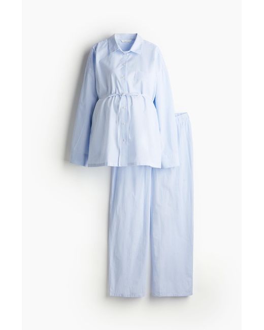 MAMA Pyjama Before & After en coton H&M en coloris Blue