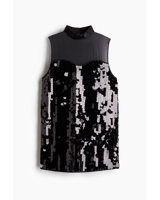 Minirobe À Sequins H&M en coloris Black
