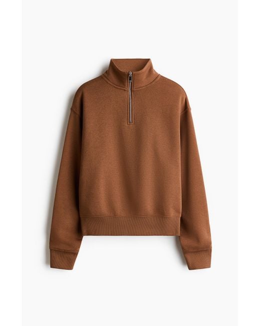 H&M Brown Sweatshirt mit Zipper