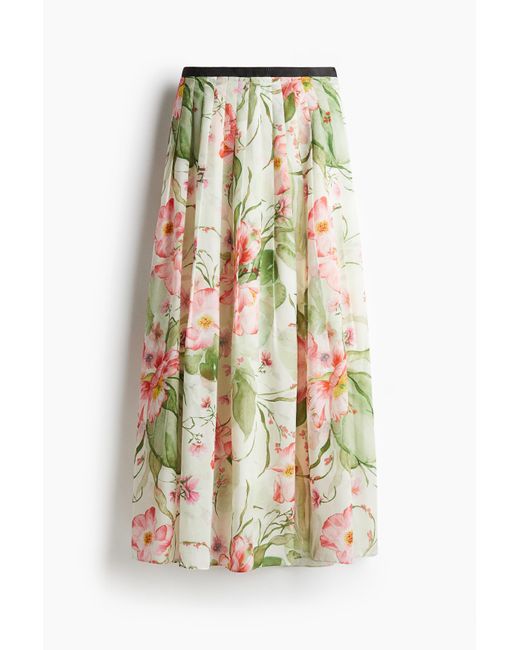 H&M White Faltenjupe