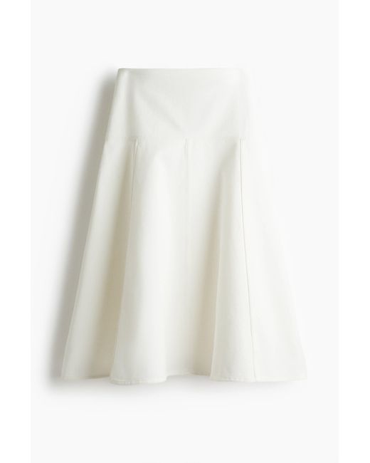H&M White Jeansrock in A-Linie