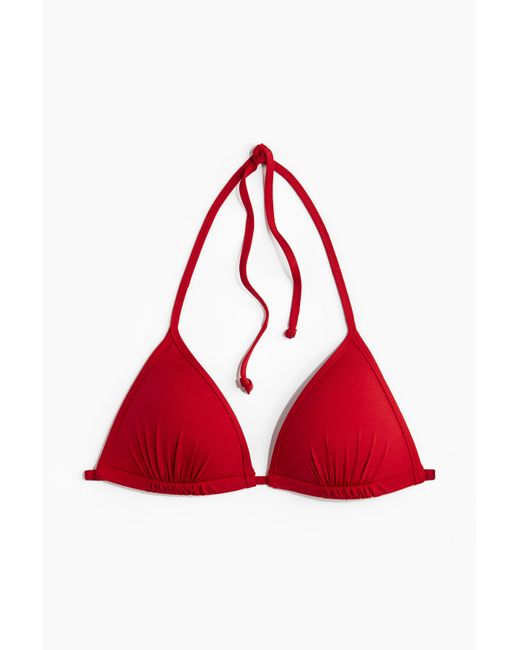 H&M Push-up Triangelbikinitop in het Red