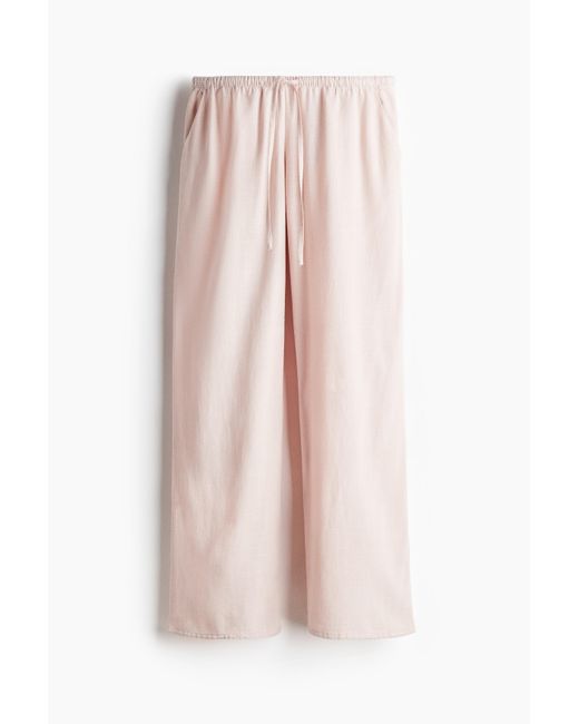 H&M Pink Kordelzughose mit geradem Bein
