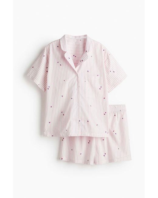 Chemise et short de pyjama H&M en coloris Pink