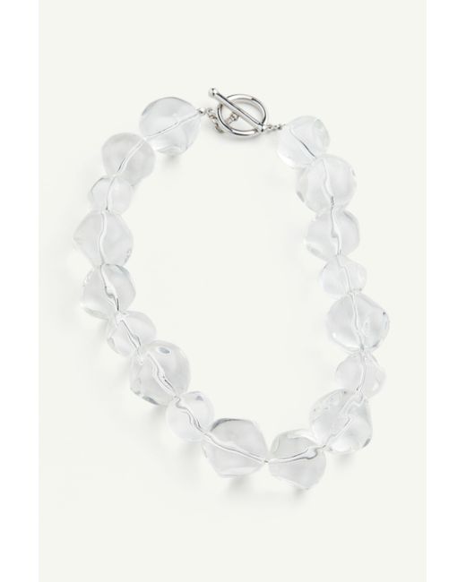 Collier avec perles en verre H&M en coloris White