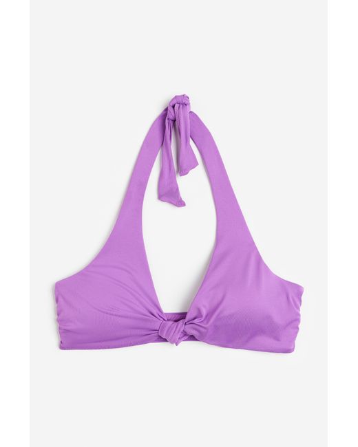 H&M Padded Bikinitop in het Purple