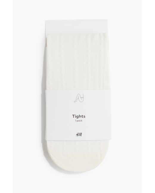 H&M White Gemusterte Strumpfhose