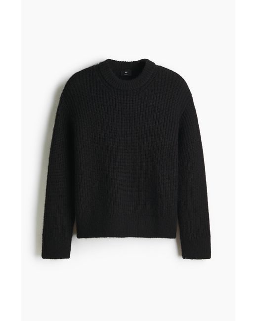 Pull Loose Fit En Maille Côtelée H&M pour homme en coloris Black