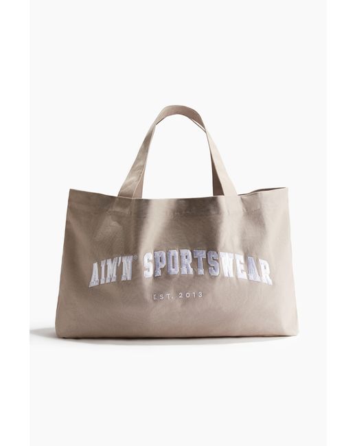 H&M Natural Varsity Tote Bag