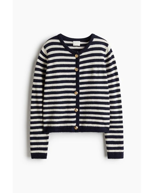 H&M Blue Figurnaher Cardigan