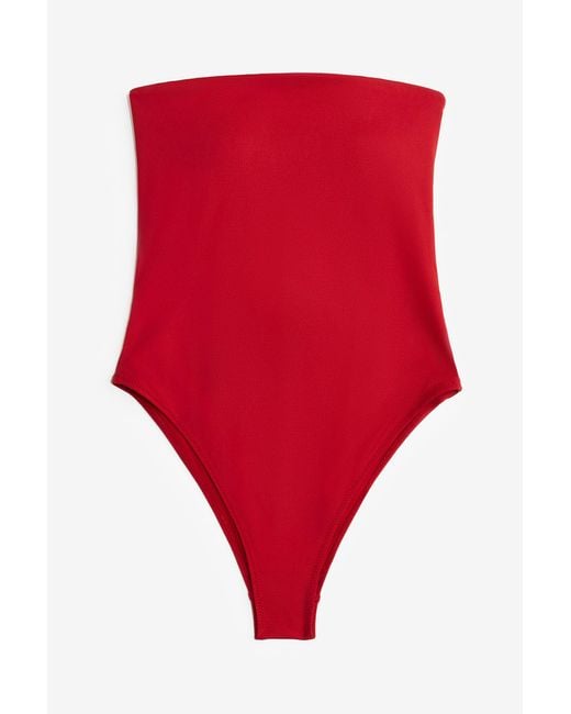 Maillot de bain bandeau paddé High leg H&M en coloris Red