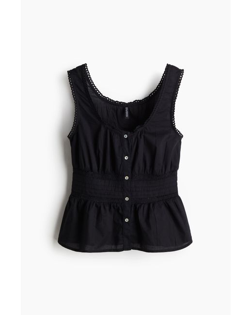 H&M Black Tanktop mit Peplum