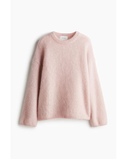 Pull Oversize En Mohair Mélangé H&M en coloris Pink