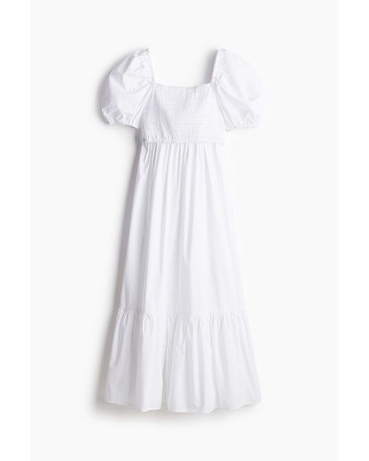 MAMA Poplin nursing dress H&M en coloris White