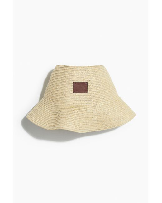 H&M Natural Bucket Hat aus Stroh