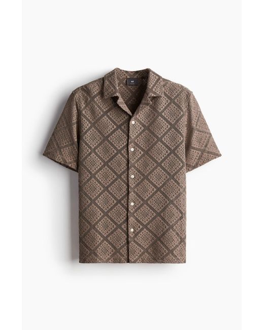 H&M Casual Overhemd Met Gehaakte Look in het Brown voor heren