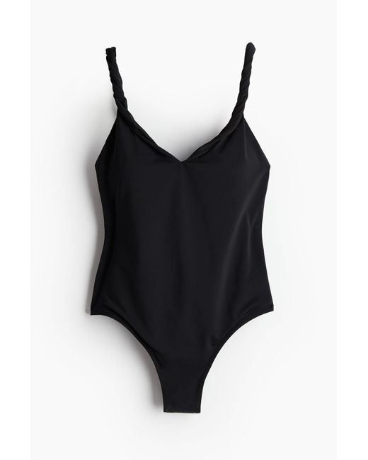 H&M Black Padded-cup twist-strap swimsuit