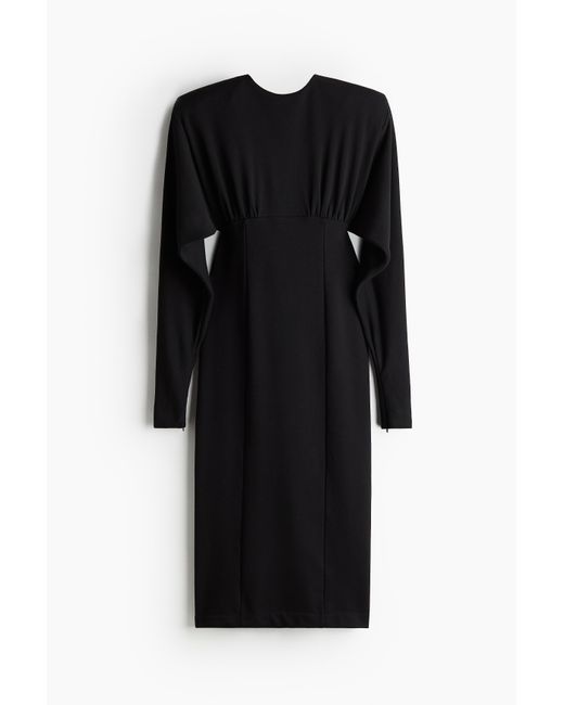 H&M Black Sweatshirt-Kleid mit Fledermausärmeln