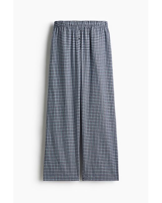 H&M Pyjamabroek Van Katoenen Flanel in het Gray