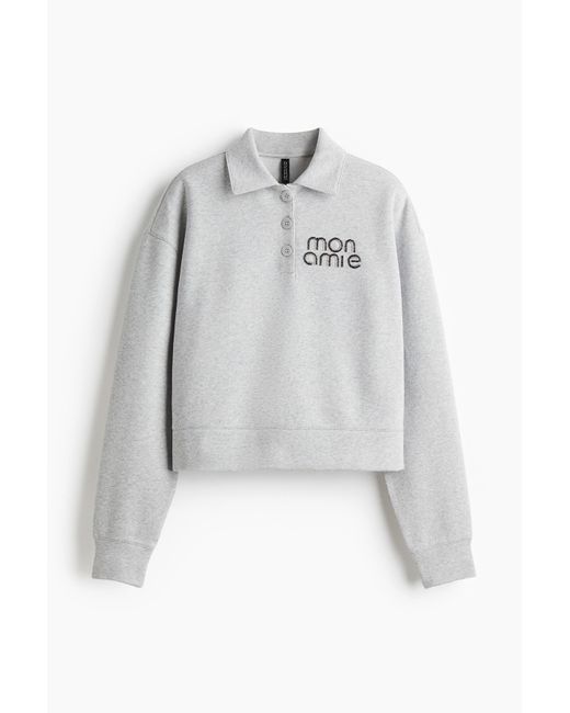 H&M Gray Poloshirt in Loose Fit