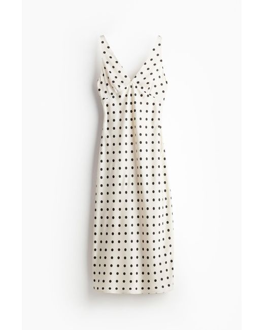 H&M White Kleid mit seitlicher Knopfleiste