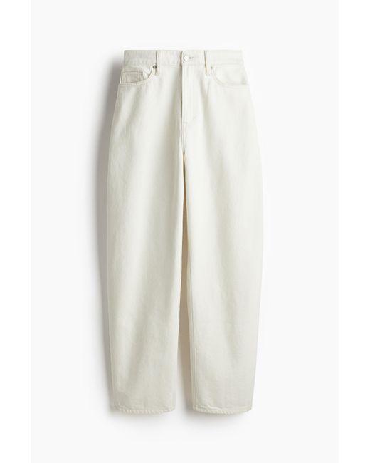 H&M White Barrel High Jeans