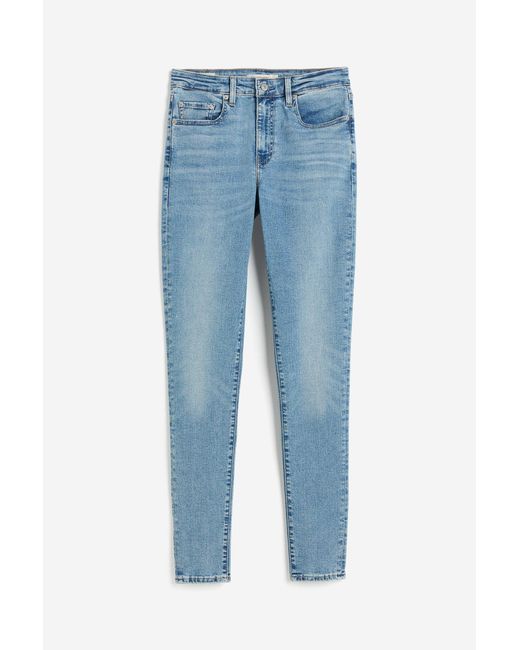 H&M 721 High-rise Skinny Jeans in het Blue