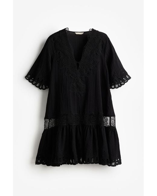 H&M Black Besticktes Kleid