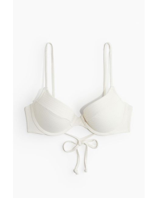 H&M White Push-up bikini top