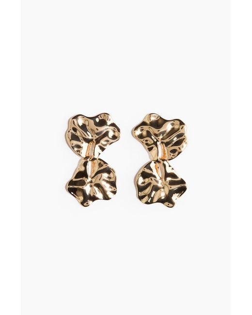 Boucles D'Oreilles Martelées Avec Pendentif H&M en coloris White