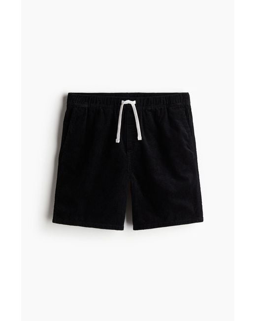 H&M Shorts aus Cord in Regular Fit in Black für Herren