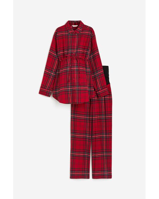 H&M Red MAMA Before & After Flanellpyjama