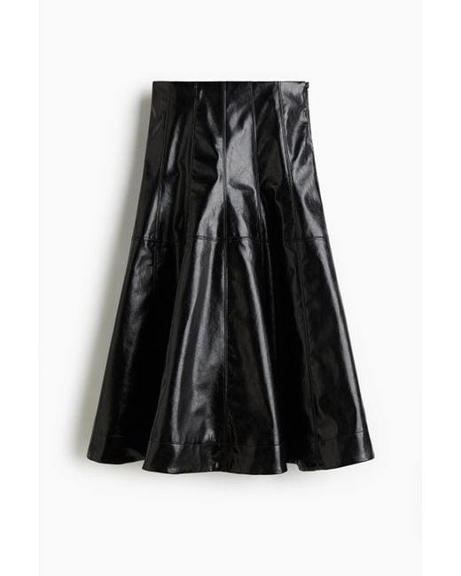 H&M Cirkelrok Met Coating in het Black