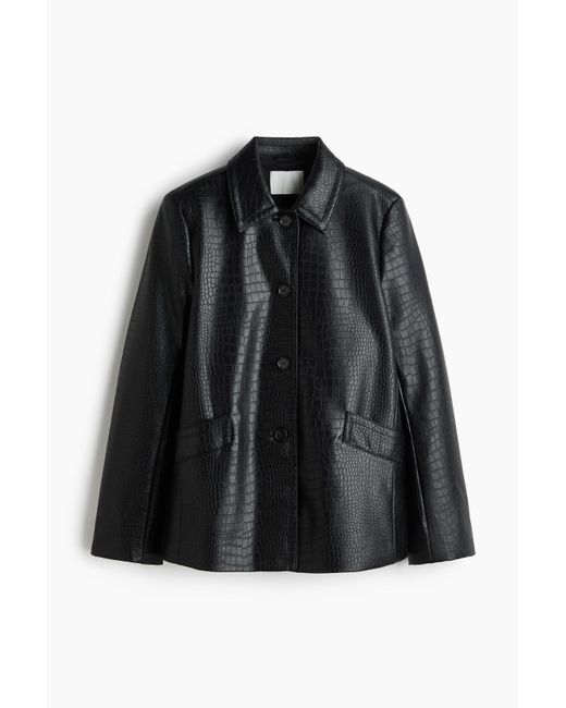 Veste en tissu enduit H&M en coloris Black