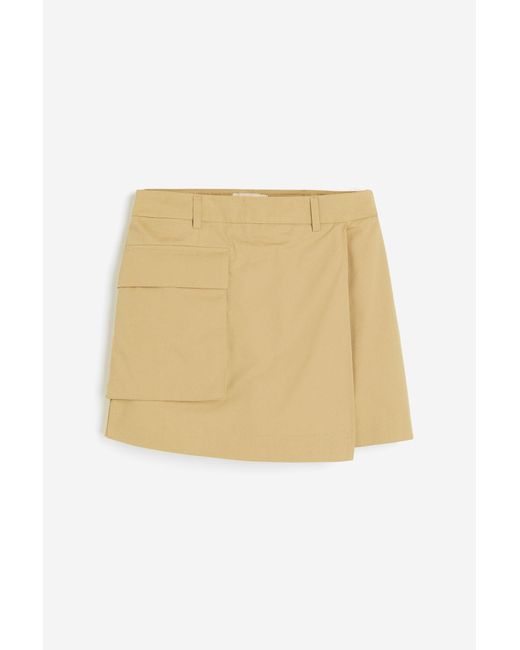 Mini jupe-short en twill H&M en coloris Natural