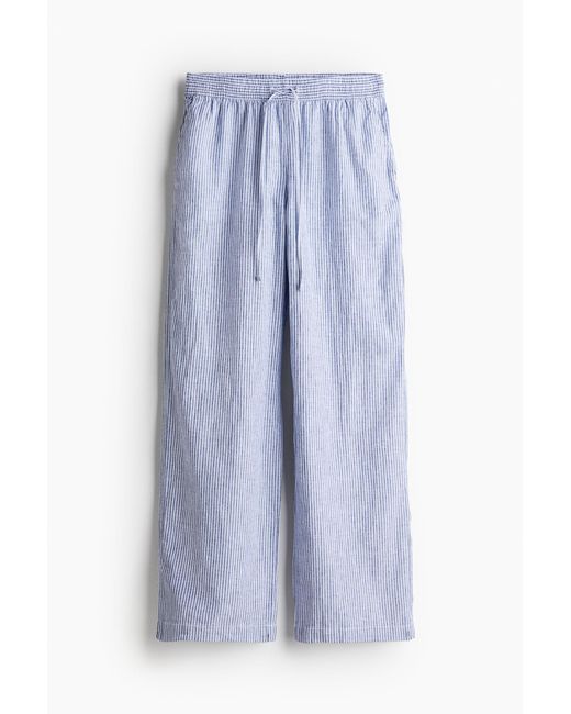 Pantalon en lin mélangé H&M en coloris Blue