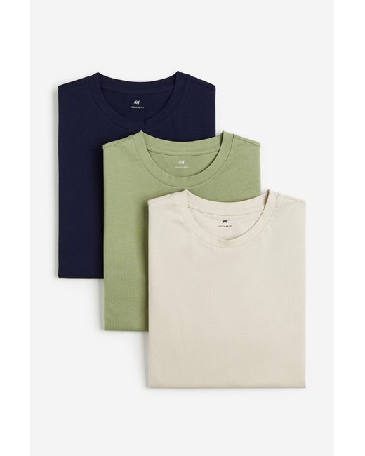 H&M Set Van 3 T-shirts in het Blue voor heren