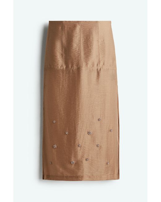 H&M Brown Leichter Jupe mit Verzierungen
