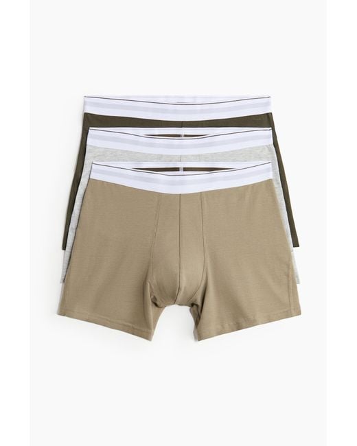 Lot De 3 Boxers Lycra Mi-Longs H&M pour homme en coloris White