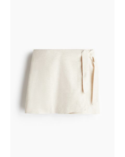 Jupe-short en lin mélangé H&M en coloris White