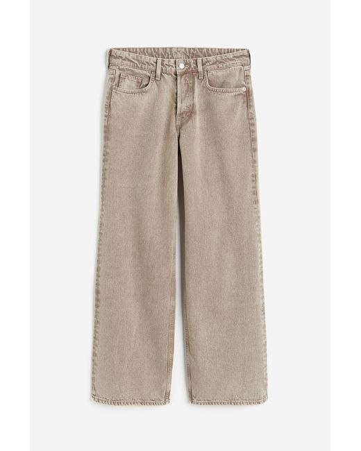 H&M Natural Baggy Wide Low Jeans