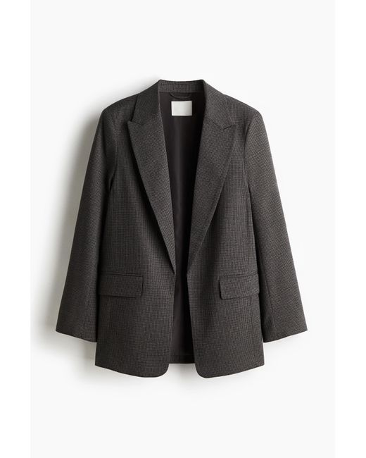 H&M Blazer Zonder Sluiting in het Black