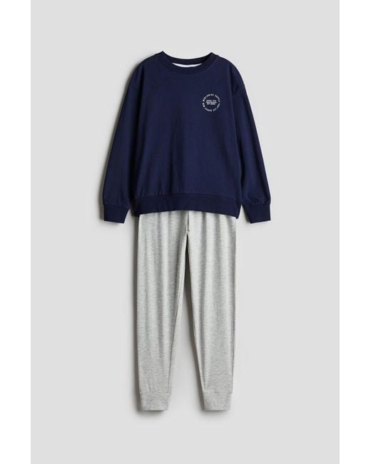 Pyjama En Jersey De Coton H M pour homme en coloris Bleu Lyst