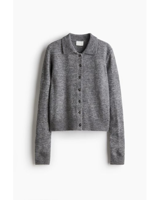 H&M Gray Cardigan mit Kragen