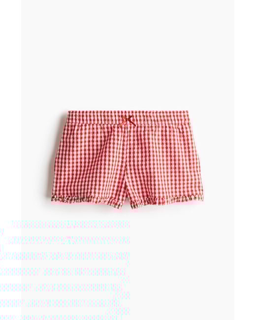 H&M Red Schlupfshorts aus Seersucker