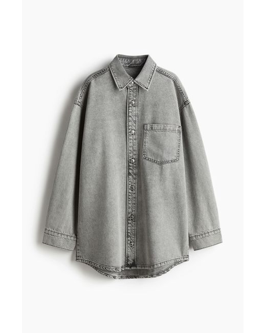 Chemise Oversize En Denim Feather Soft H&M en coloris Gray